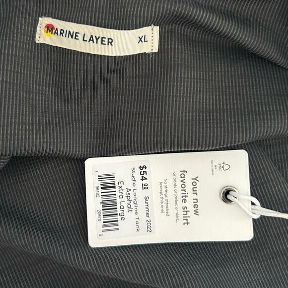 MARINE LAYER Women's Studio Longline Tank Asphalt-Size XL - Picture 5 of 6